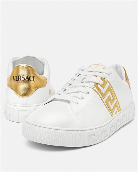 versace grecca embossed sneakers|versace greca low top sneakers.